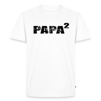 Papa à élever 2 jumeaux 2 filles 2 fils - T-shirt Premium bio Homme - blanc - Devant - Nico (187cm)