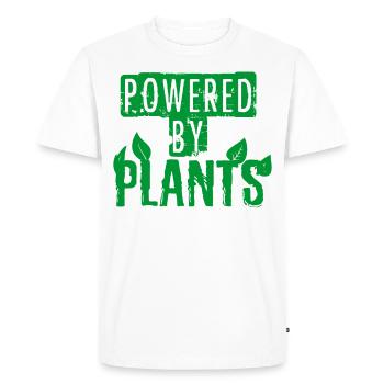 Propulsé par des plantes végétaliennes - T-shirt Premium bio Homme - blanc - Devant - Nico (187cm)