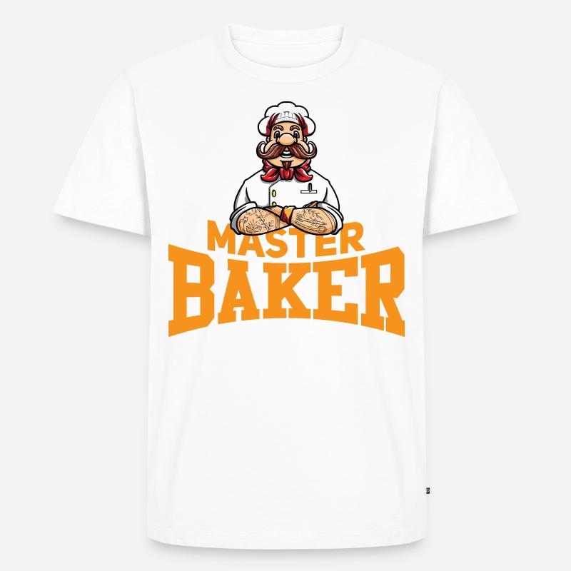 Bäcker Backen Bäckermeister Bäckerei - Männer Premium Bio T-Shirt - Weiß