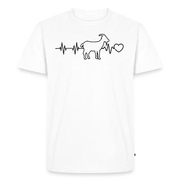 Chèvre, battement de coeur chèvre gardien pouls berger EKG Gesc - T-shirt Premium bio Homme - blanc - Devant - Nico (187cm)
