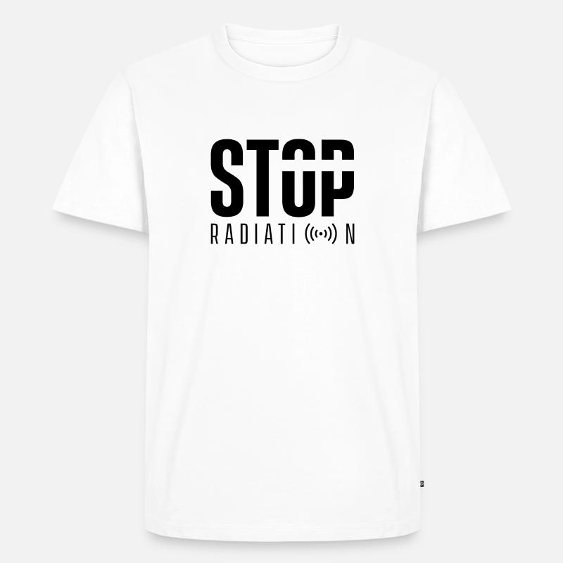 Stoppt Strahlung Verstrahlt Strahlen - Männer Premium Bio T-Shirt - Weiß