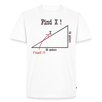 Math math meme Find X Found It pythagoras - Men's Premium Organic T-Shirt - white - Front - Nico (187cm)