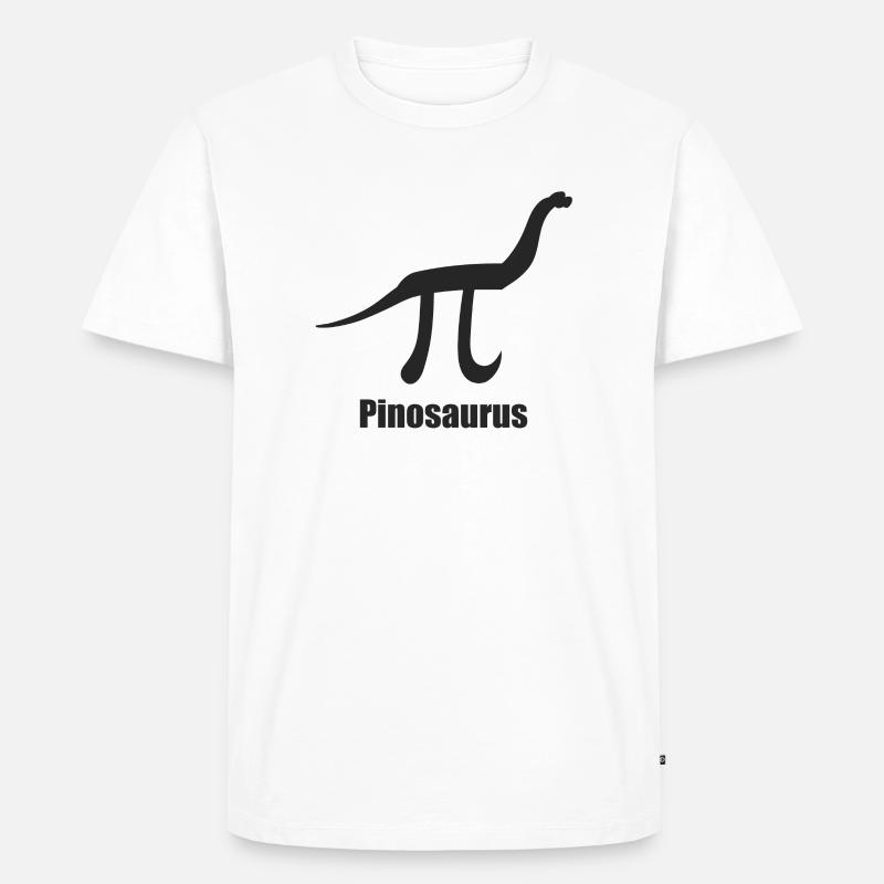 Mathe Mathematik Witz Mathelehrer Pinosaurus - Männer Premium Bio T-Shirt - Weiß