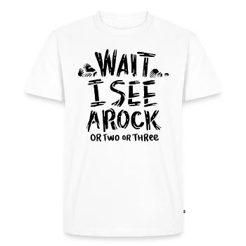 Wait I See A Rock - T-shirt Premium bio Homme - blanc - Devant - Nico (187cm)