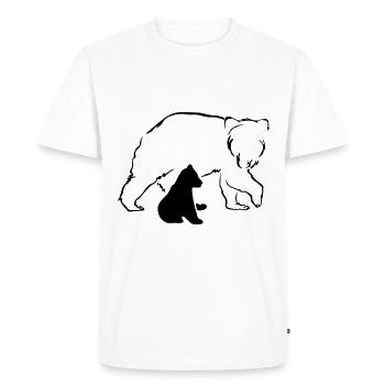 Ours ours ours brun mère bébé nature forêt amour - T-shirt Premium bio Homme - blanc - Devant - Nico (187cm)