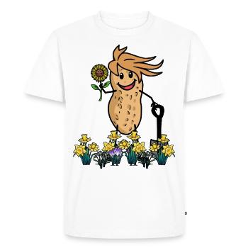 Jardinier d’arachide Fleurs de jardinage - T-shirt Premium bio Homme - blanc - Devant - Nico (187cm)