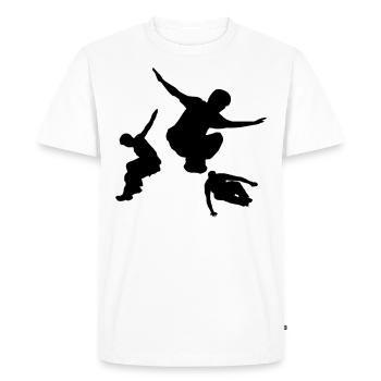 Parkour Freerunner Parcours Backflip - T-shirt Premium bio Homme - blanc - Devant - Nico (187cm)