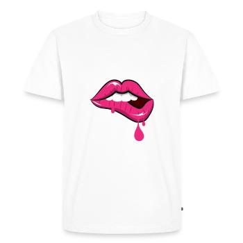 Arc-en-ciel, Botox, brillant, brillant à lèvres, visqueux - T-shirt Premium bio Homme - blanc - Devant - Nico (187cm)
