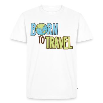 Born To Travel World Traveler Traveler Adventure - Men's Premium Organic T-Shirt - white - Front - Nico (187cm)