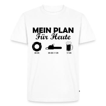 Motorsäge Tagesplan - Männer Premium Bio T-Shirt - Weiß - Vorne - Nico (187cm)