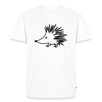 Hérisson ligne art dessin au trait - idée cadeau mignon - T-shirt Premium bio Homme - blanc - Devant - Nico (187cm)