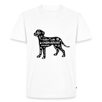 Labrador family dog fan four-legged paws Wuffi - Men's Premium Organic T-Shirt - white - Front - Nico (187cm)