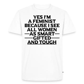Cadeau féministe féministe féministe - T-shirt Premium bio Homme - blanc - Devant - Nico (187cm)