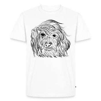 Tibet Terrier Line Art Idée cadeau - T-shirt Premium bio Homme - blanc - Devant - Nico (187cm)