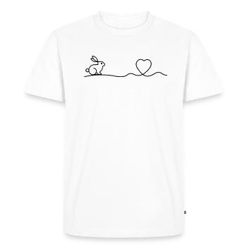 Nanif lapin lapin coeur lapin cadeau - T-shirt Premium bio Homme - blanc - Devant - Nico (187cm)