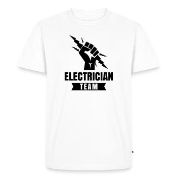 Équipe d'électricien électricien professionnel - T-shirt Premium bio Homme - blanc - Devant - Nico (187cm)