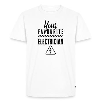 Votre électricien électricien électricien préféré - T-shirt Premium bio Homme - blanc - Devant - Nico (187cm)