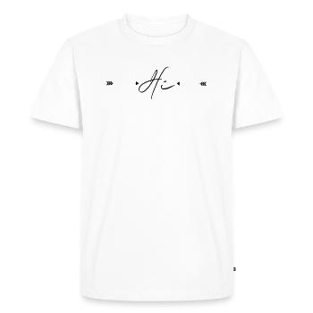 salut - T-shirt Premium bio Homme - blanc - Devant - Nico (187cm)