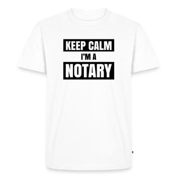 Stay calm I am a notary notary notary - Men's Premium Organic T-Shirt - white - Front - Nico (187cm)
