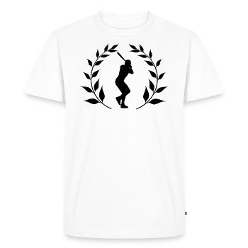 Baseball baseball baseball baseball batteur baseball - T-shirt Premium bio Homme - blanc - Devant - Nico (187cm)