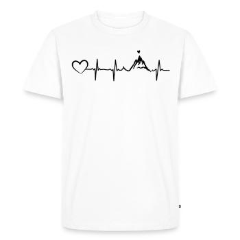 Mountain heart heartbeat heartbeat EKG pulse - Men's Premium Organic T-Shirt - white - Front - Nico (187cm)