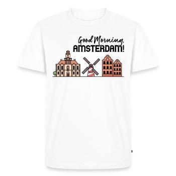 Bonjour Amsterdam! - T-shirt Premium bio Homme - blanc - Devant - Nico (187cm)