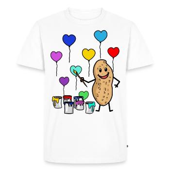 Peintre Maître Cacahuète Artiste Pinceau Anniversaire - T-shirt Premium bio Homme - blanc - Devant - Nico (187cm)