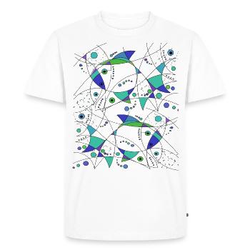 Fish abstract perch aquarium fishing - Men's Premium Organic T-Shirt - white - Front - Nico (187cm)