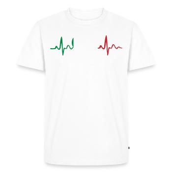 Italie Heartbeat EKG Pulse Italie - T-shirt Premium bio Homme - blanc - Devant - Nico (187cm)