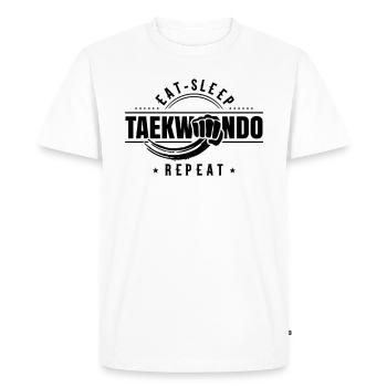 Eat Sleep Taekwondo Repeat Tae Kwon Do - Men's Premium Organic T-Shirt - white - Front - Nico (187cm)