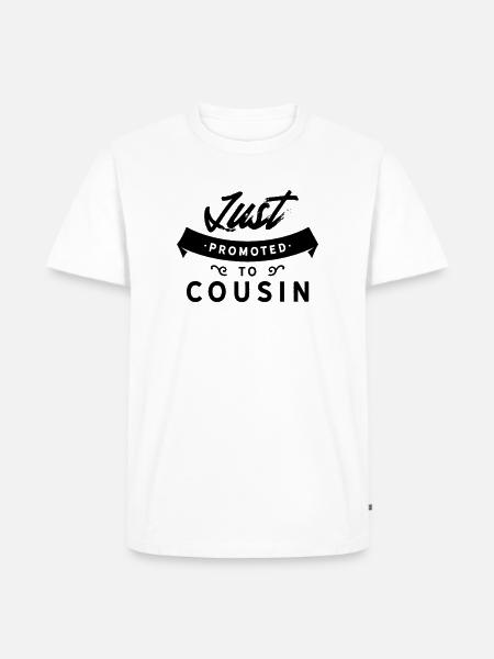 Befördert zum Cousin Cousinen Cousine Vetter - Ekologisk premium-T-shirt herr - vit