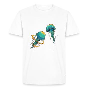Méduse Méduses Pêche Femmes Cadeau enfants - T-shirt Premium bio Homme - blanc - Devant - Nico (187cm)