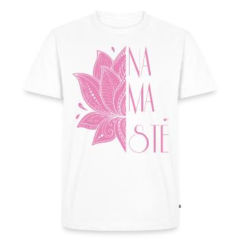Yoga mandala Namaste - T-shirt Premium bio Homme - blanc - Devant - Nico (187cm)