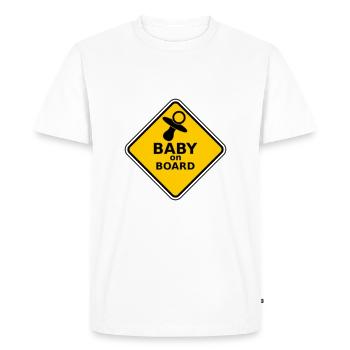 Baby on board fashion design - Men's Premium Organic T-Shirt - white - Front - Nico (187cm)