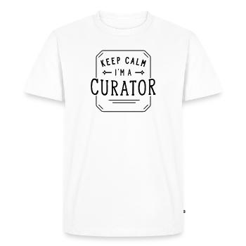 Keep Calm I'm a Curator Curator Profession - T-shirt Premium bio Homme - blanc - Devant - Nico (187cm)