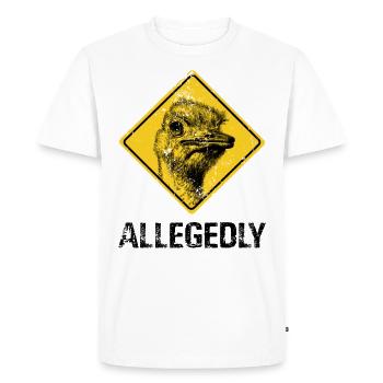 Prétendument autruche - panneau de signalisation - T-shirt Premium bio Homme - blanc - Devant - Nico (187cm)