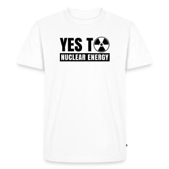 Oui à l'énergie nucléaire Énergie nucléaire Énergie nucléaire - T-shirt Premium bio Homme - blanc - Devant - Nico (187cm)