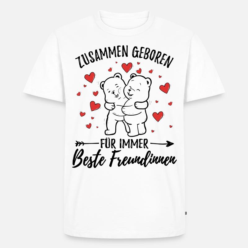 Zwillingsschwester Zwillinge Geschenk - Männer Premium Bio T-Shirt - Weiß