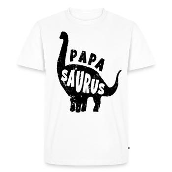 Dino Papa Saurus nouveau noirPapaSaurus Dinosaurier D - T-shirt Premium bio Homme - blanc - Devant - Nico (187cm)