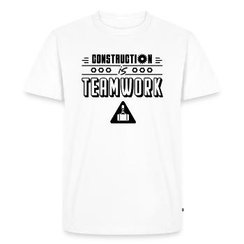 Les travaux de construction sont des travailleurs de la construction de chantier - T-shirt Premium bio Homme - blanc - Devant - Nico (187cm)