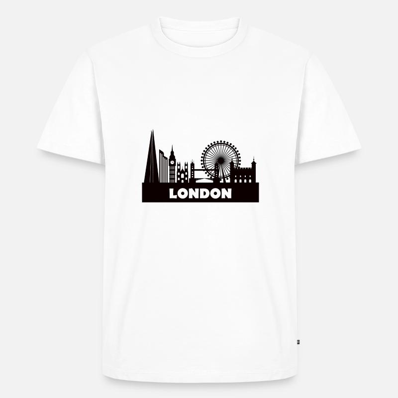 London Skyline - Männer Premium Bio T-Shirt - Weiß
