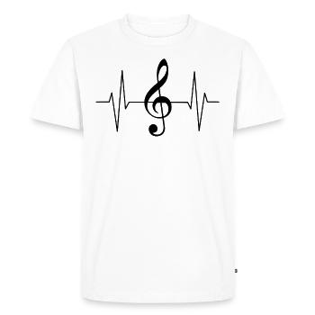 Rythme cardiaque Musique Clés de partition - T-shirt Premium bio Homme - blanc - Devant - Nico (187cm)