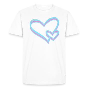 Coeur bleu - T-shirt Premium bio Homme - blanc - Devant - Nico (187cm)