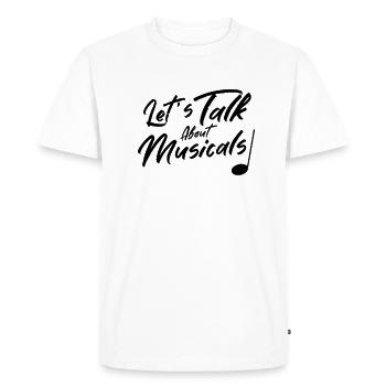 Parlons de comédies musicales, de théâtre musical - T-shirt Premium bio Homme - blanc - Devant - Nico (187cm)