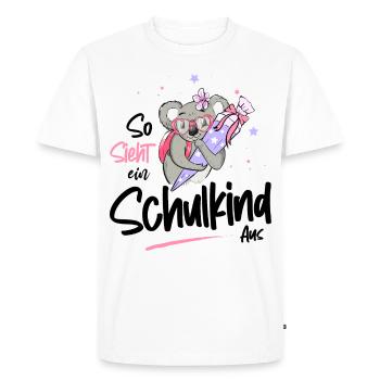 Scolarisation de première classe motif avec koala - T-shirt Premium bio Homme - blanc - Devant - Nico (187cm)