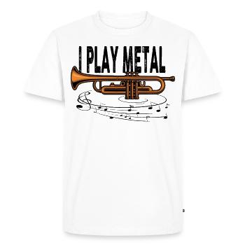 I Play Metal - trompette trompette - T-shirt Premium bio Homme - blanc - Devant - Nico (187cm)