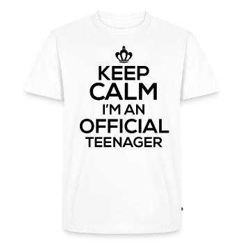 Teen Keep Calm I’m An Official Teenager - T-shirt Premium bio Homme - blanc - Devant - Nico (187cm)
