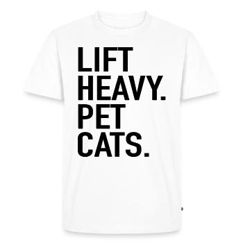 Chats lourds Animaux - Cadeau d’haltères - T-shirt Premium bio Homme - blanc - Devant - Nico (187cm)