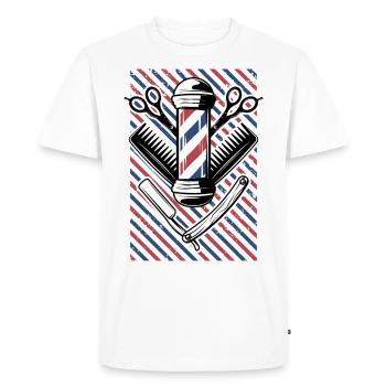 Coiffeur Friösr Barber Salon cadeau coupe-cheveux - T-shirt Premium bio Homme - blanc - Devant - Nico (187cm)