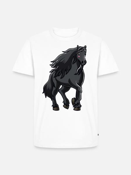 Friesenpferd Pferdeliebhaber Geschenk - Männer Premium Bio T-Shirt - Weiß
